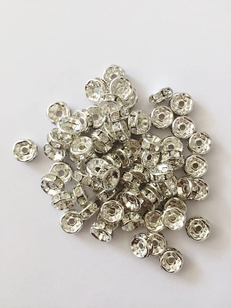 8mm Taşlı Rondela Aparat - Gümüş