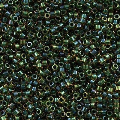 Miyuki Boncuk, Miyuki Delica 11/0 DB0273 Forest Green Lined Topaz AB