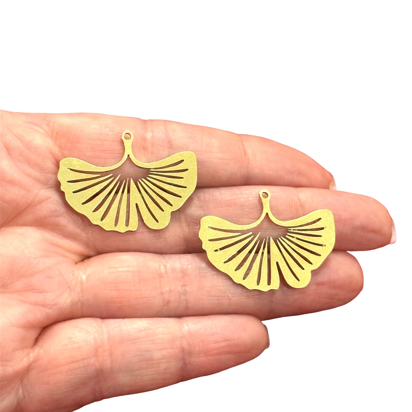 Raw Rice Ginkgo Leaf (Raw Brass Ginkgo Leaf Charms)