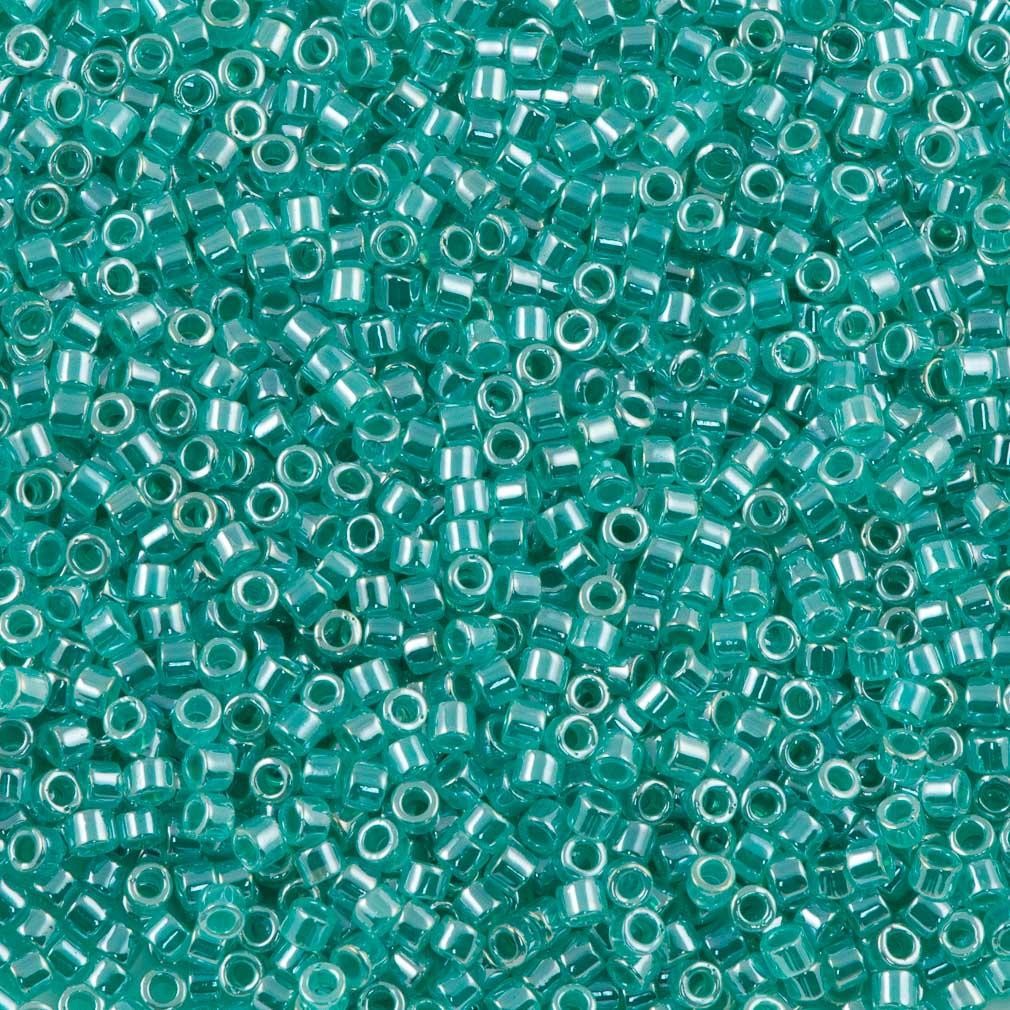 Miyuki Boncuk, Miyuki Delica 11/0 DB0238 Lined Cyrstal Green Aqua Luster