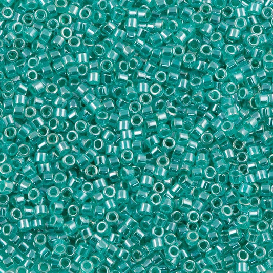 Miyuki Boncuk, Miyuki Delica 11/0 DB0238 Lined Cyrstal Green Aqua Luster