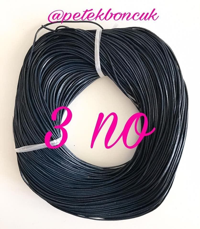 Round Leather-1mm-3Navy Blue