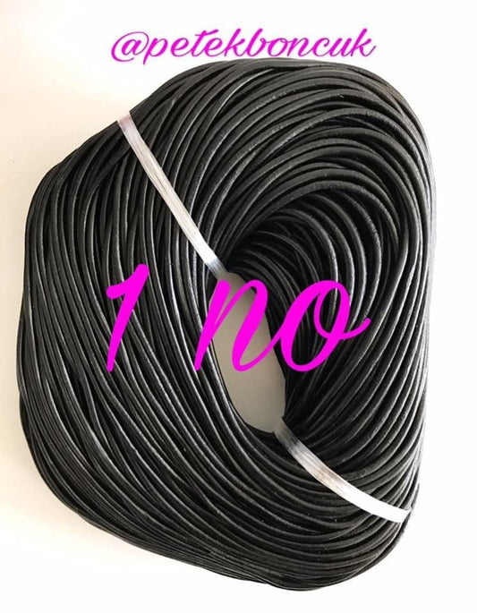 Yuvarlak Deri-4mm-1 Siyah