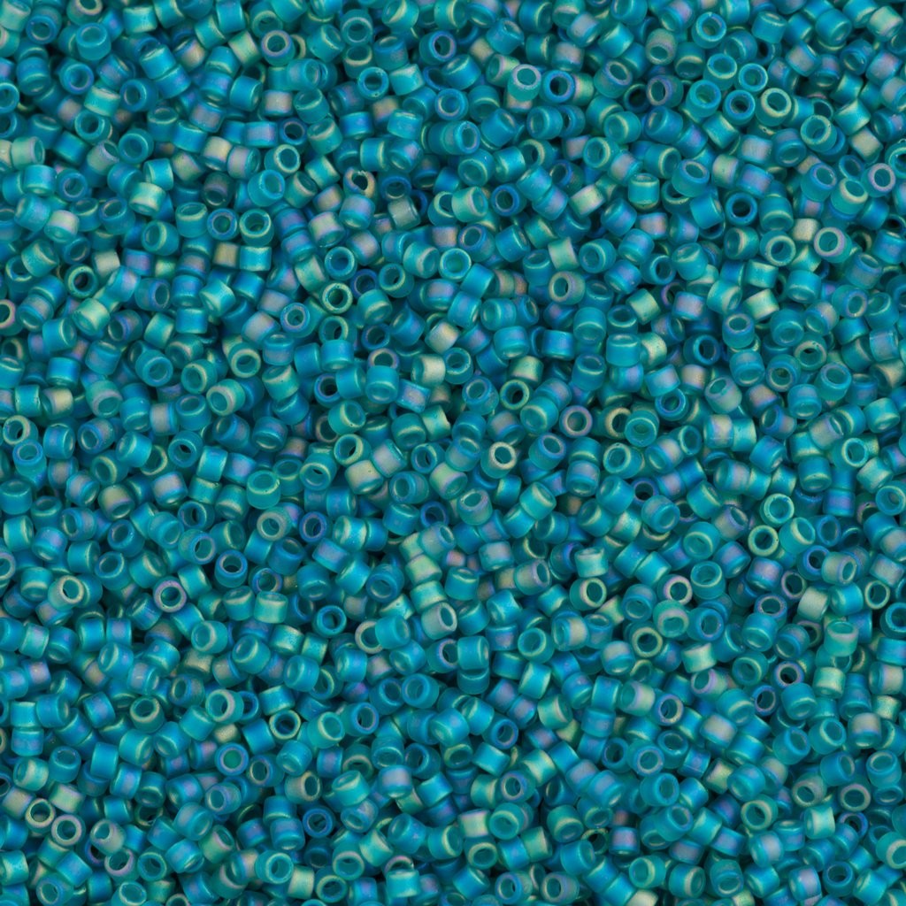Miyuki Boncuk, Miyuki Delica 11/0 DB1283 Matted Transparent Caribbean Teal AB