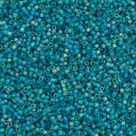 Miyuki Boncuk, Miyuki Delica 11/0 DB1283 Matted Transparent Caribbean Teal AB