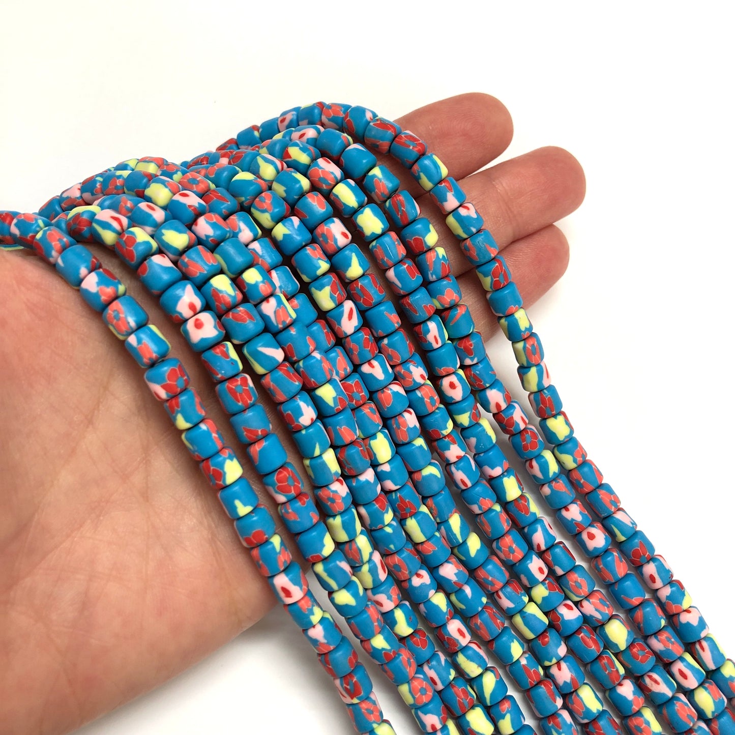 Polymer Clay Patterned Lino Beads - 6