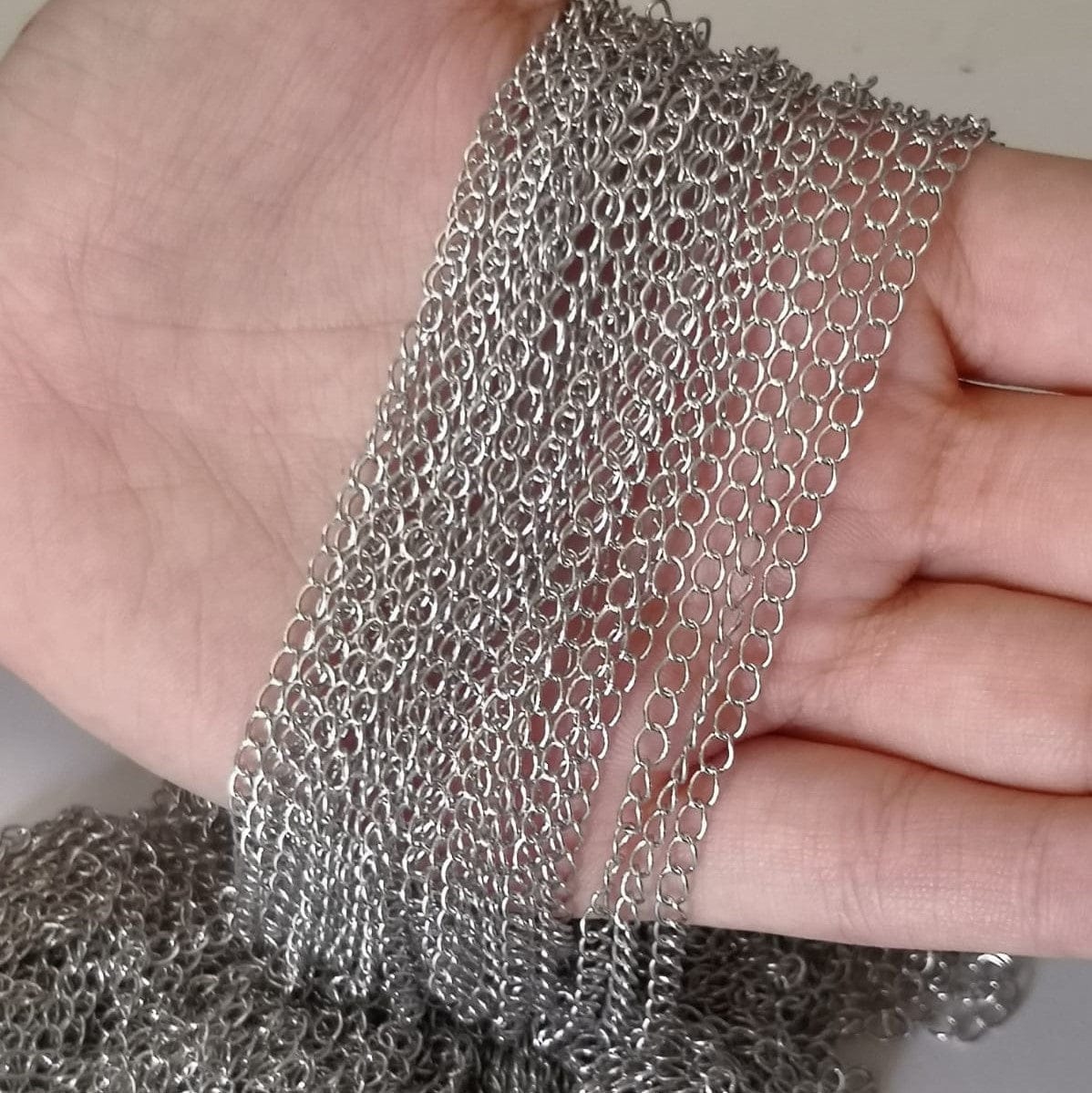 Rhodium Plated Small Extension Chain 3x4 mm