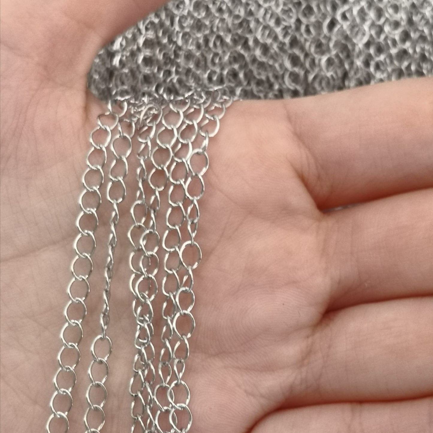 Rodyum Kaplama Orta Boy Uzatma Zincir 3x5 mm