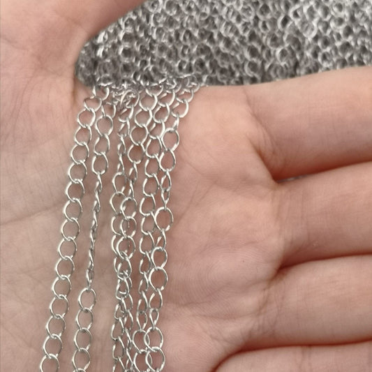 Rodyum Kaplama Orta Boy Uzatma Zincir 3x5 mm