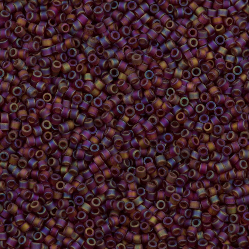 Miyuki Beads, Miyuki Delica 11/0 DB0867 Mattiert Transparent Dark Cranberry AB
