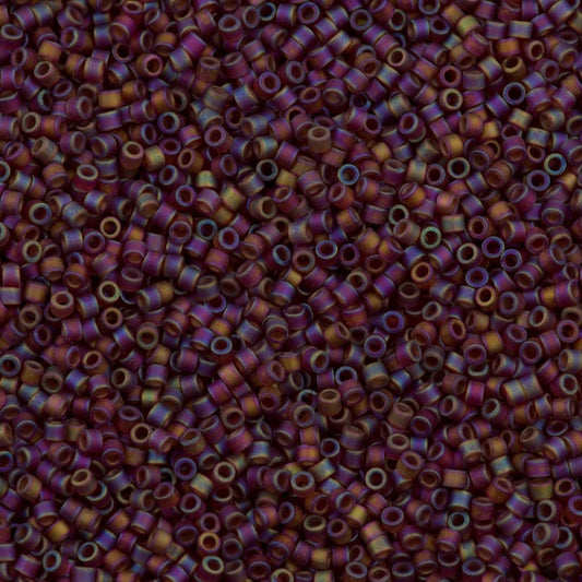 Miyuki Boncuk, Miyuki Delica 11/0 DB0867 Matted Transparan Dark Cranberry AB