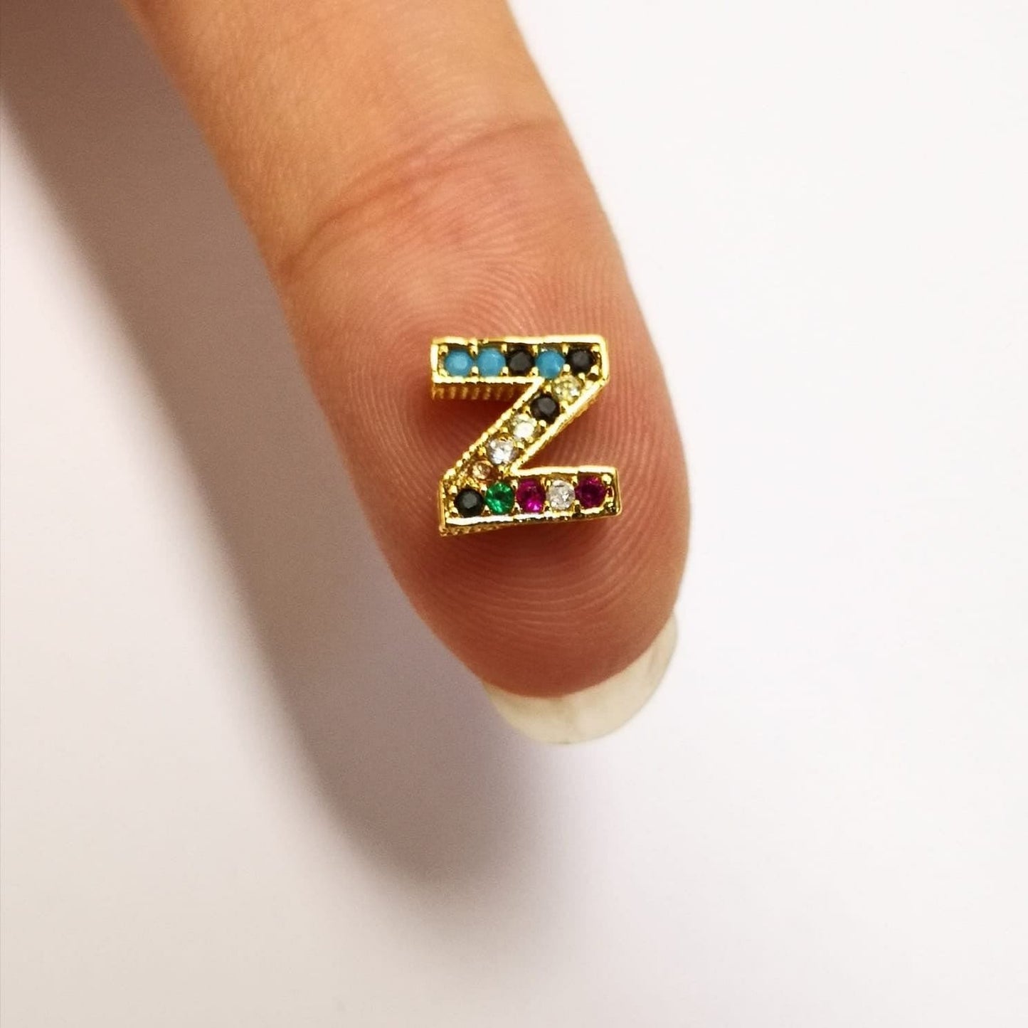 Gold Plated Zircon Stone Letter