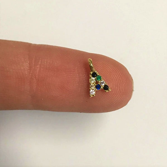 Altın Kaplama Renkli Zirkon Taşlı Harf