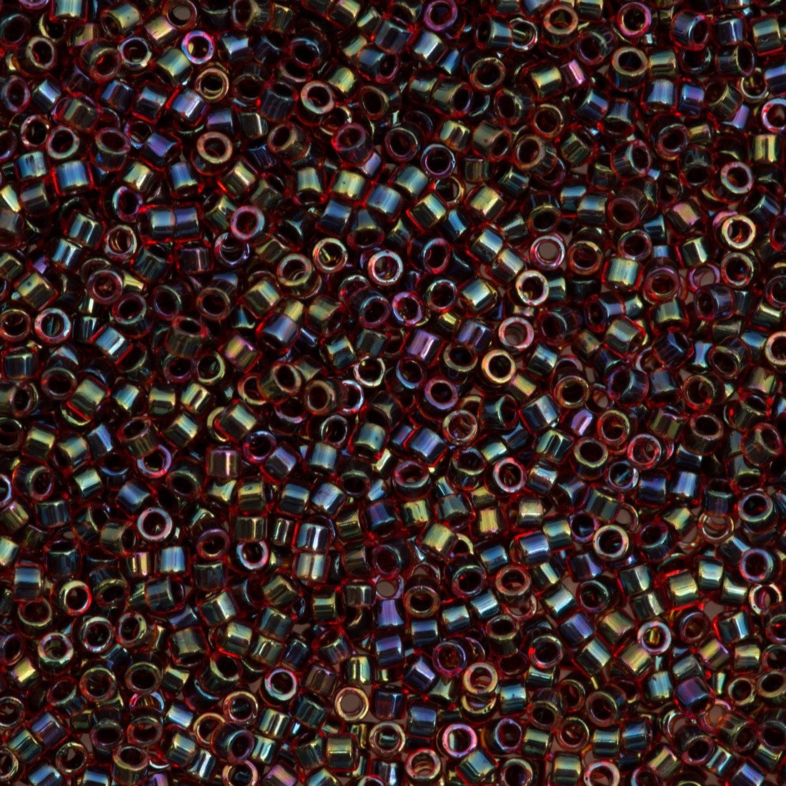 Miyuki Beads, Miyuki Delica 11/0 DB0297 Lined Garnet Dark Gray AB