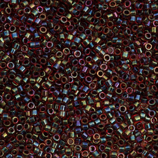 Miyuki Boncuk, Miyuki Delica 11/0 DB0297 Lined Garnet Dark Grey AB
