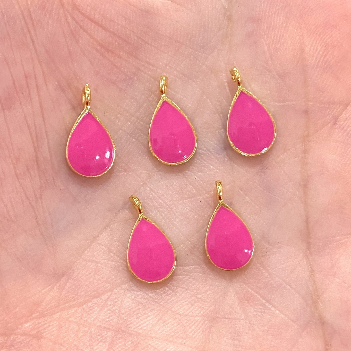 Vergoldeter Emaille-Tropfschüttelapparat - Neonpink