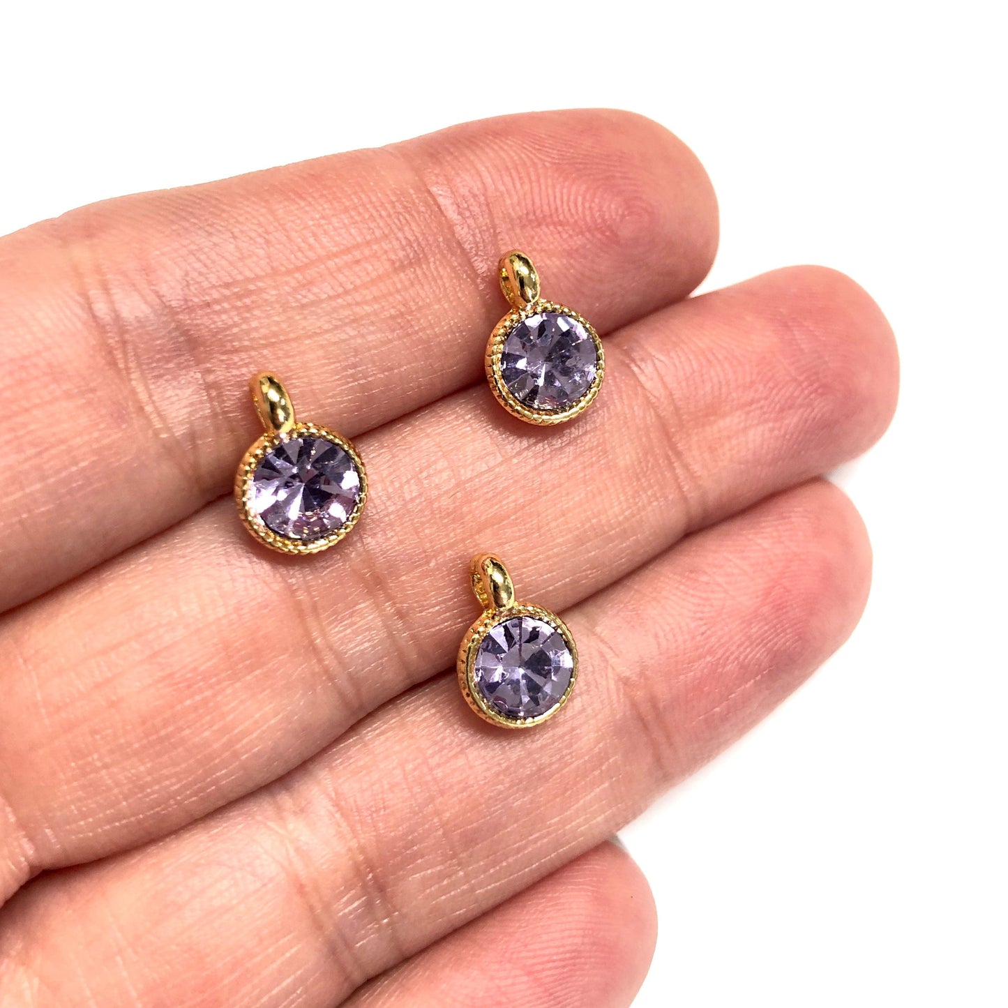 Gold Plated Swarovski Gemstone Rocking Bracket - Lilac