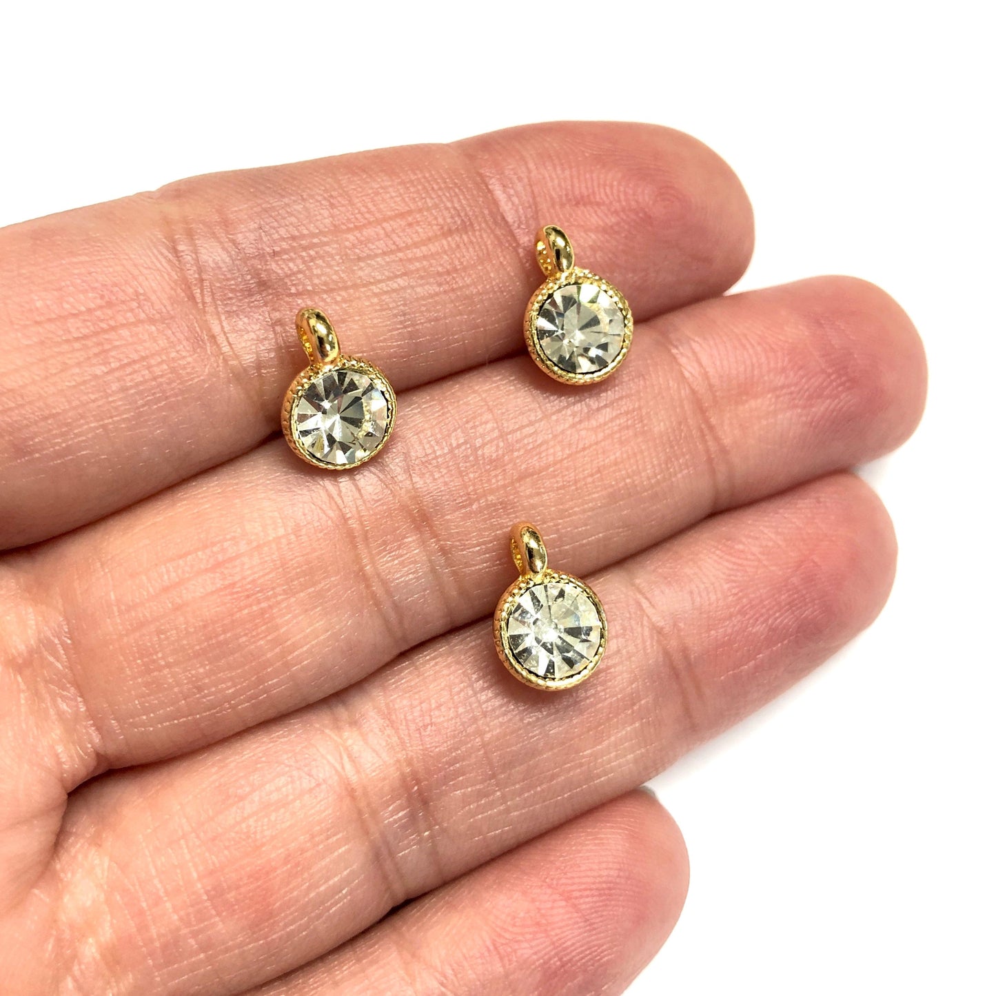 Gold Plated Swarovski Gemstone Rocker - Transparent