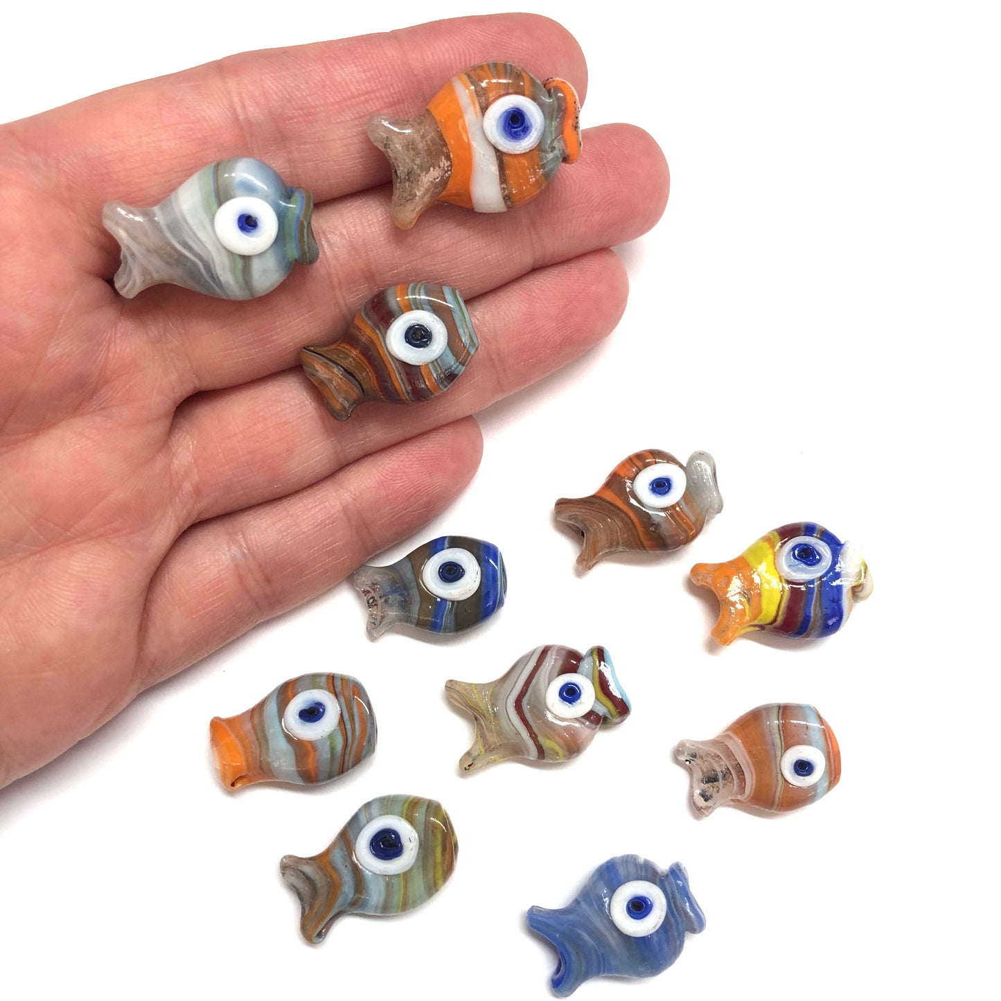 Ocak Boncuğu Balık - Ebruli