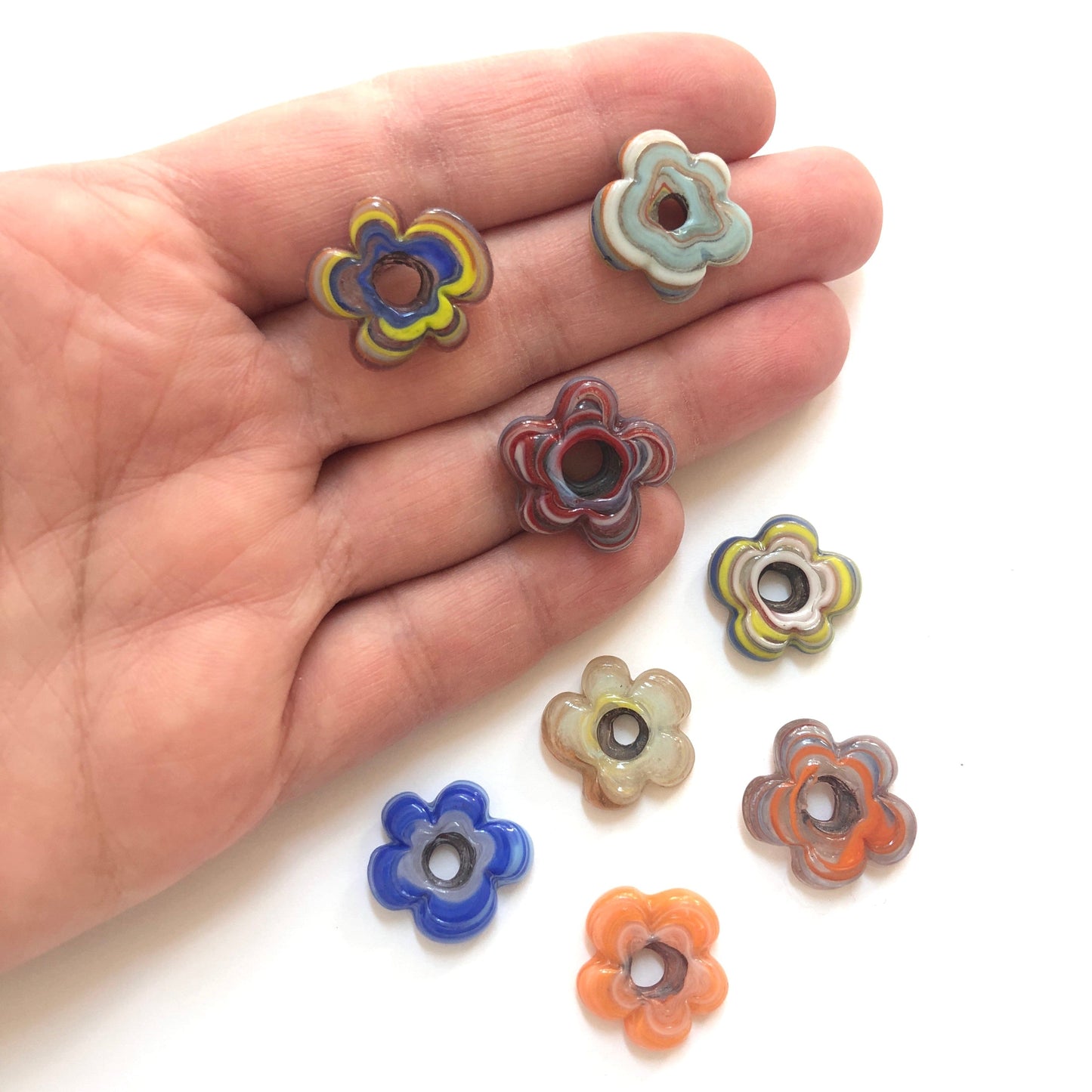 Flower Glass Hearth Bead Marbling