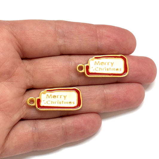 New Year Objects - Merry Christmas Pendant - White