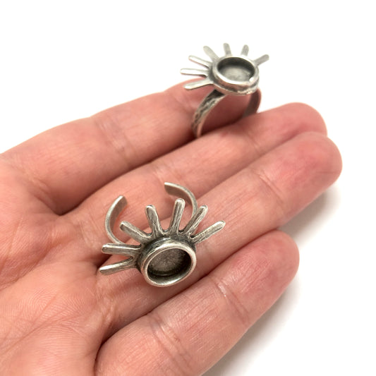 Antik versilberter Messingring - 5