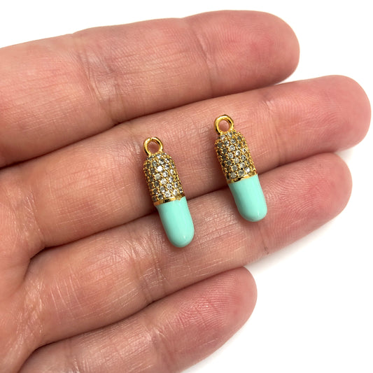 Gold Plated Zircon Stone Heart Koye Tip