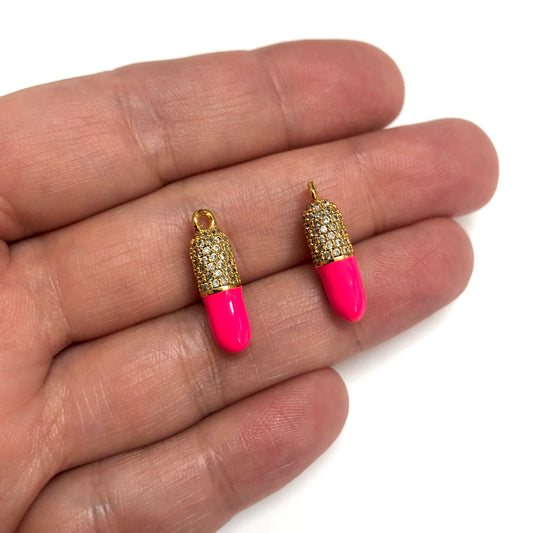 Gold Plated Zircon Stone Heart Koye Tip