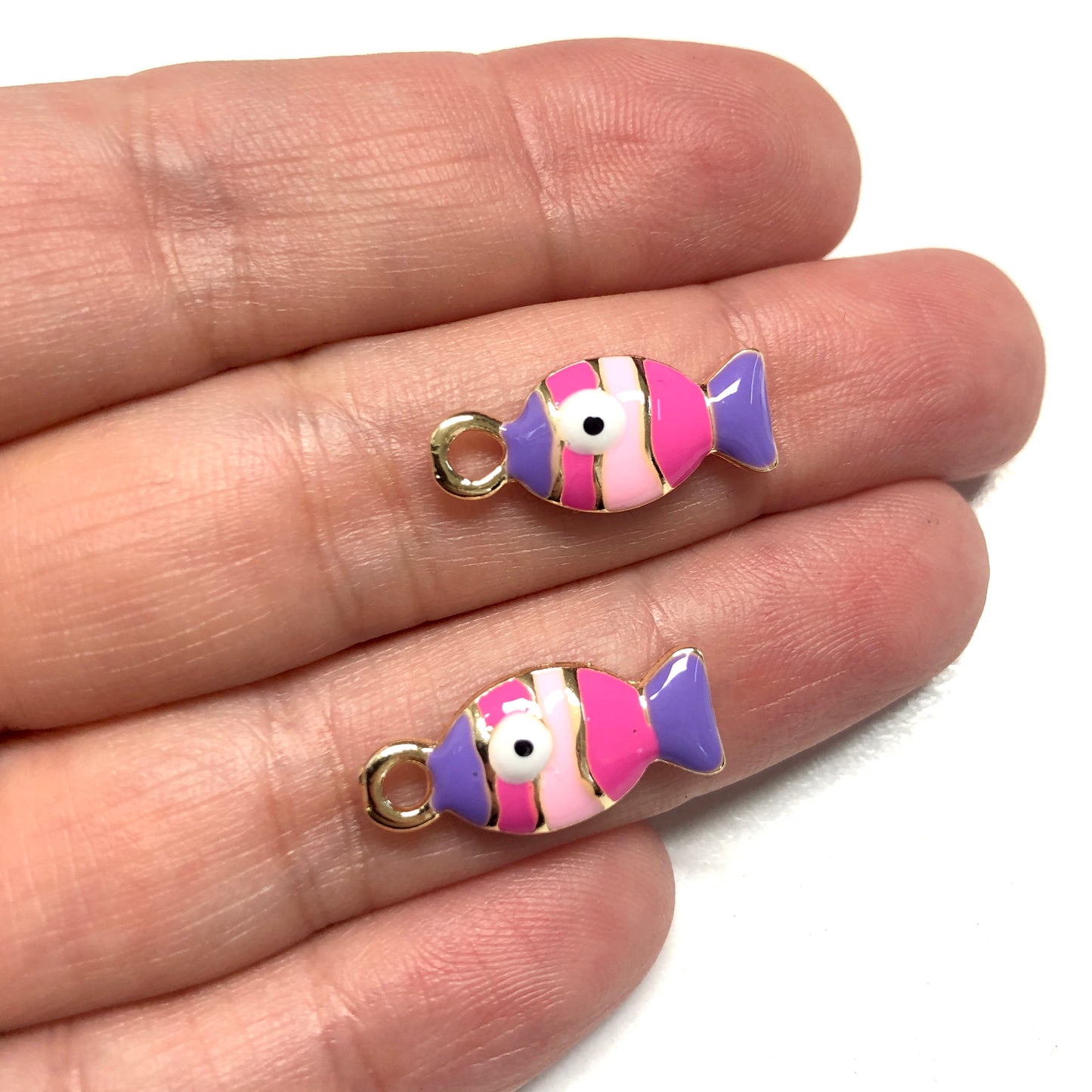 Gold Plated Enamel Fish Pendant - 4