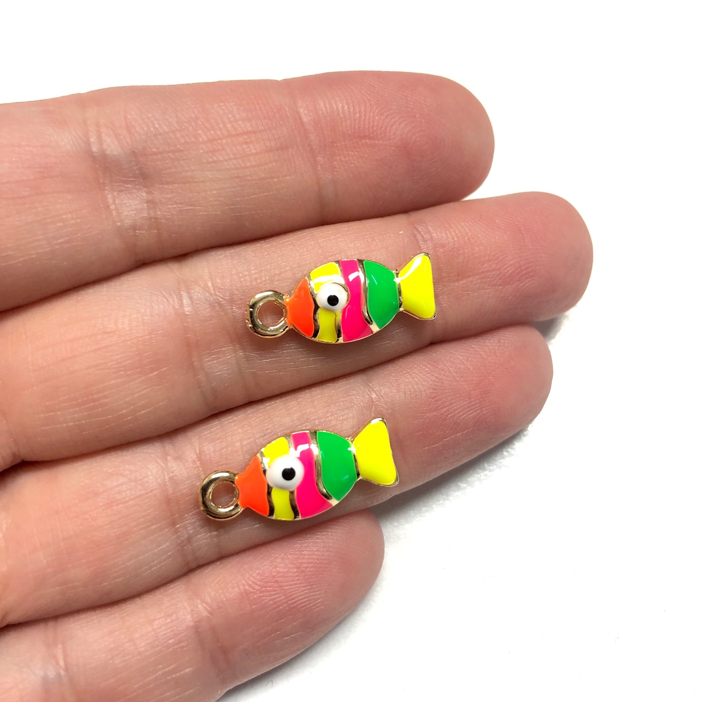 Gold Plated Enamel Fish Pendant - 2