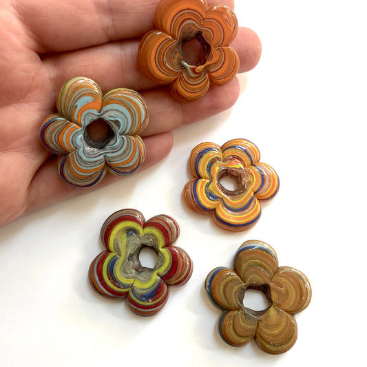 Çiçek Ocak Boncuğu Orta Boy - Ebruli