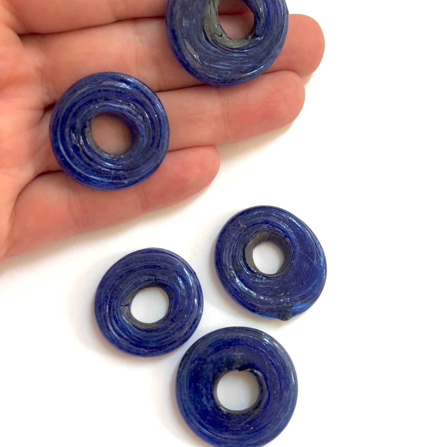 Halka Cam Ocak Boncuğu Orta Boy - Lacivert