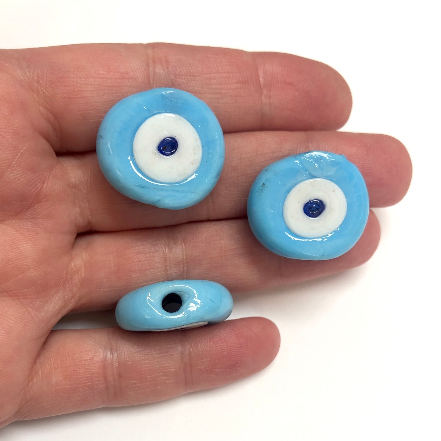 Transparent Blue Calf's Eye Evil Eye Bead