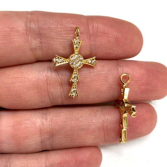 Vergoldeter Zirkon Stein Hz. Jesus und das Kreuz Anhänger - 6