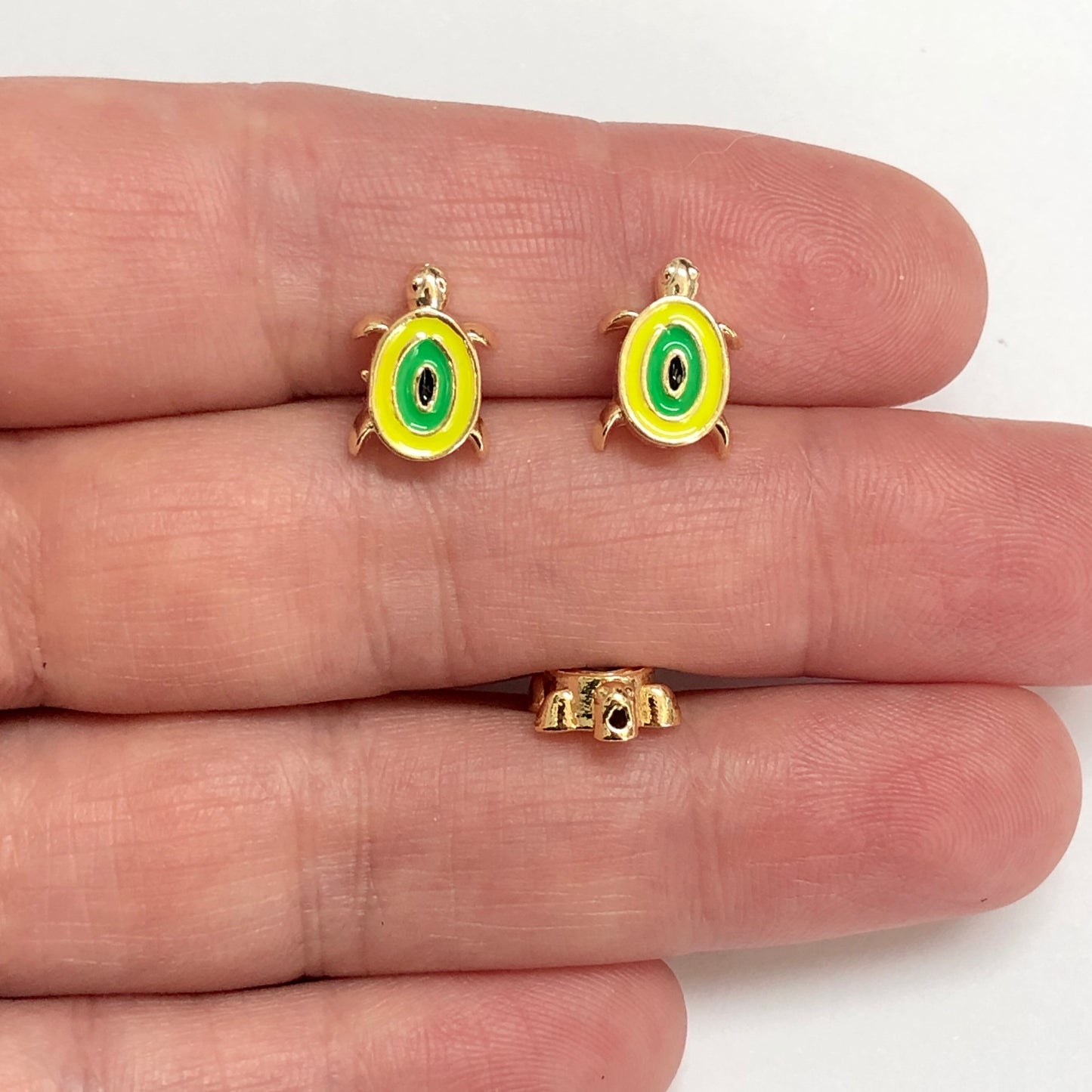 Altın Kaplama Mineli Tek Taraflı Kaplumbağa - Neon Sarı