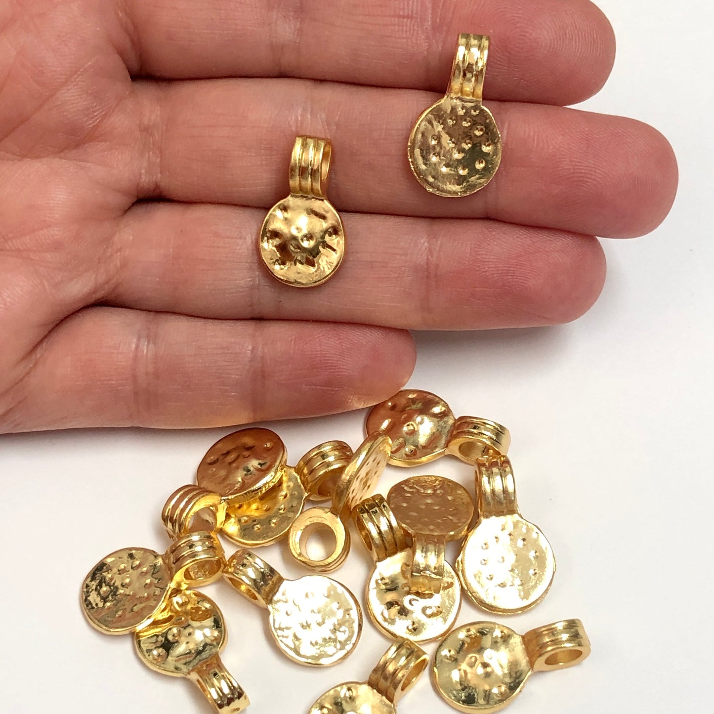 Gold Plated Small Hammered Charm