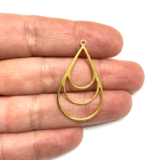 Altın Kaplama Lazer Kesim Damla Kolye Ucu