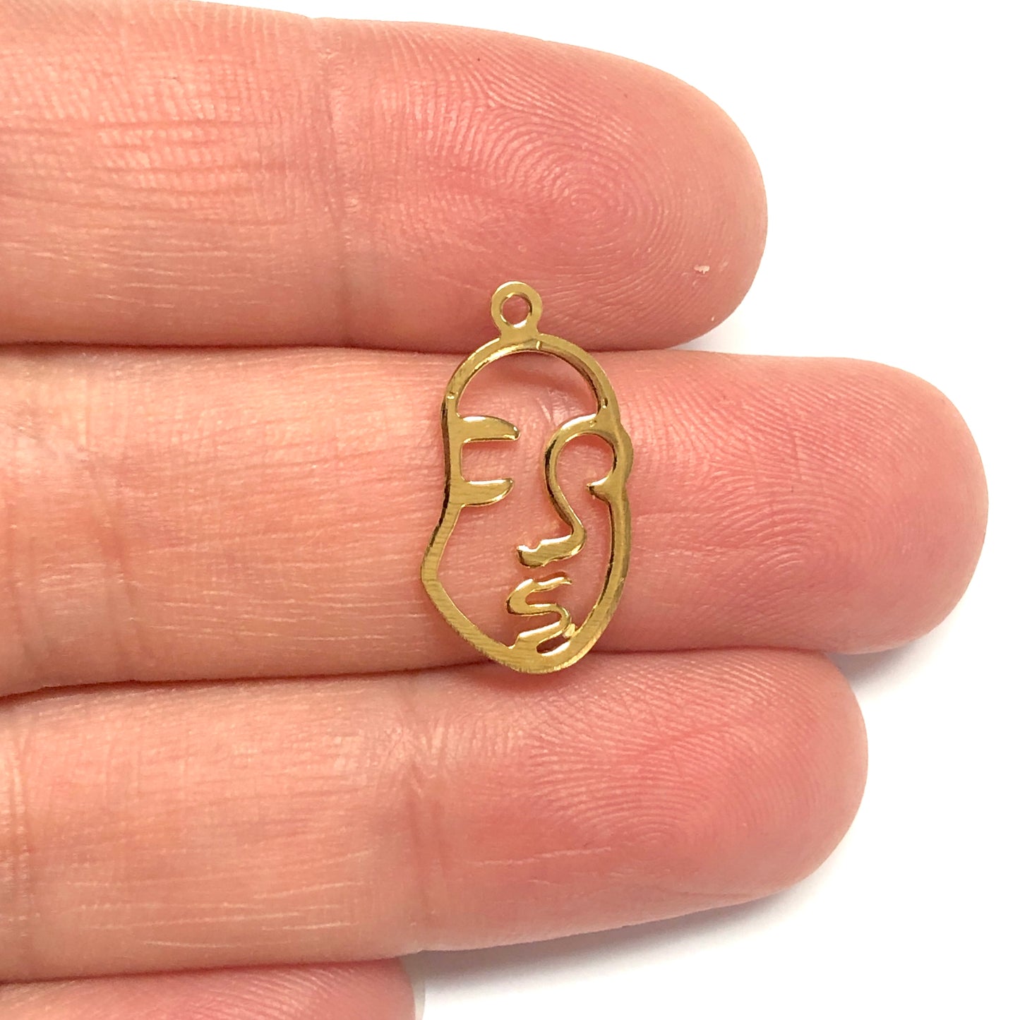 Gold Plated Textured Portrait Pendant