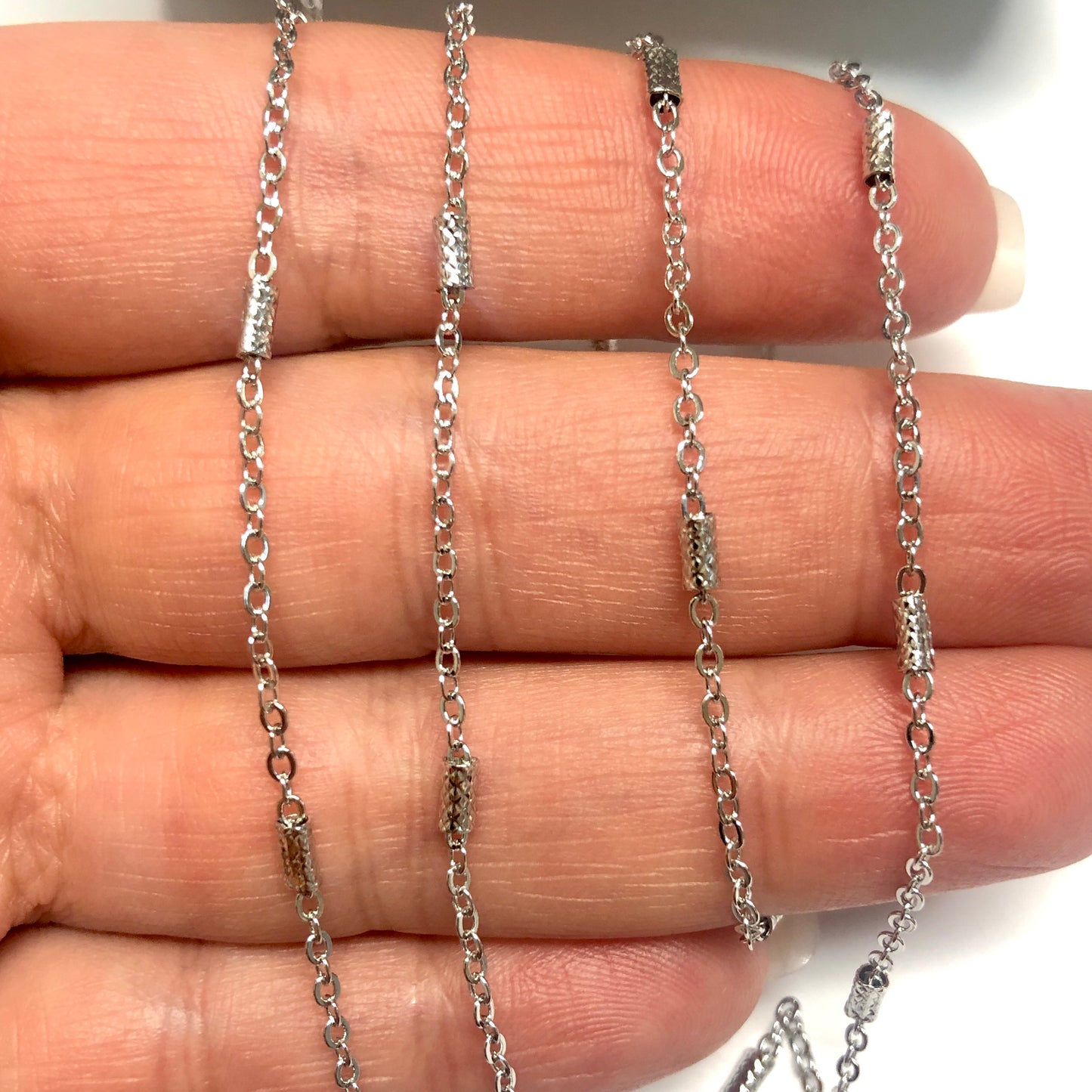 Rodyum Kaplama 0.40mm Forse Borulu Zincir