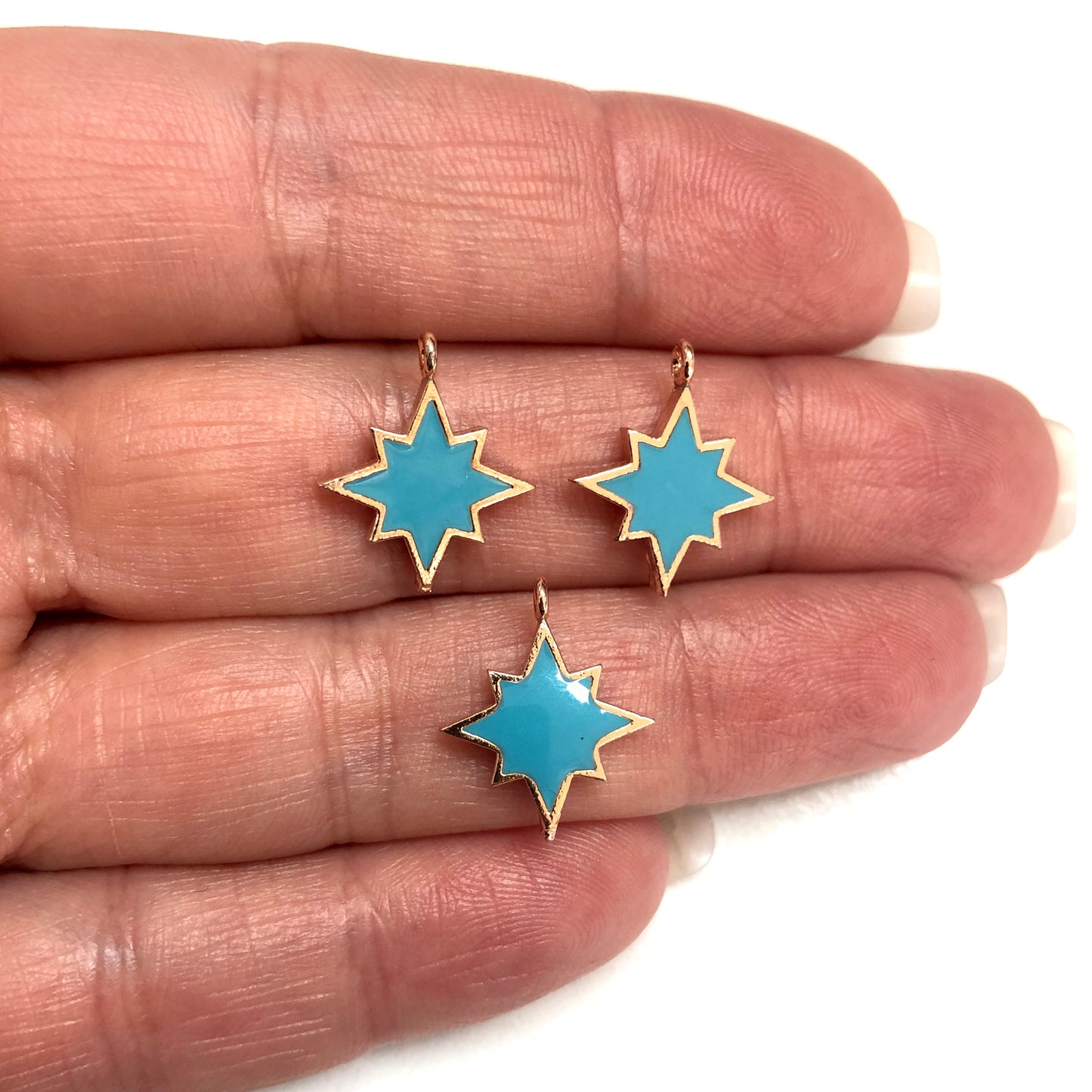 Rose Gold Kaplama Mineli Kutup Yıldızı Sallantı Aparatı - Turkuaz