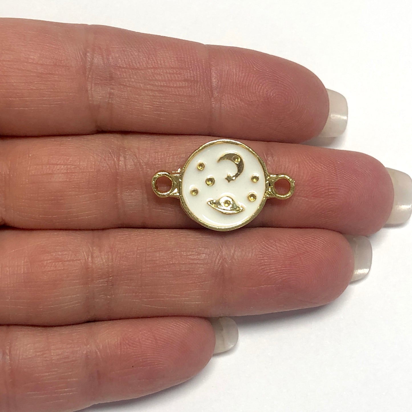 Altın Kaplama Mineli Yıldızlı Gece Bileklik Aparatı - Beyaz