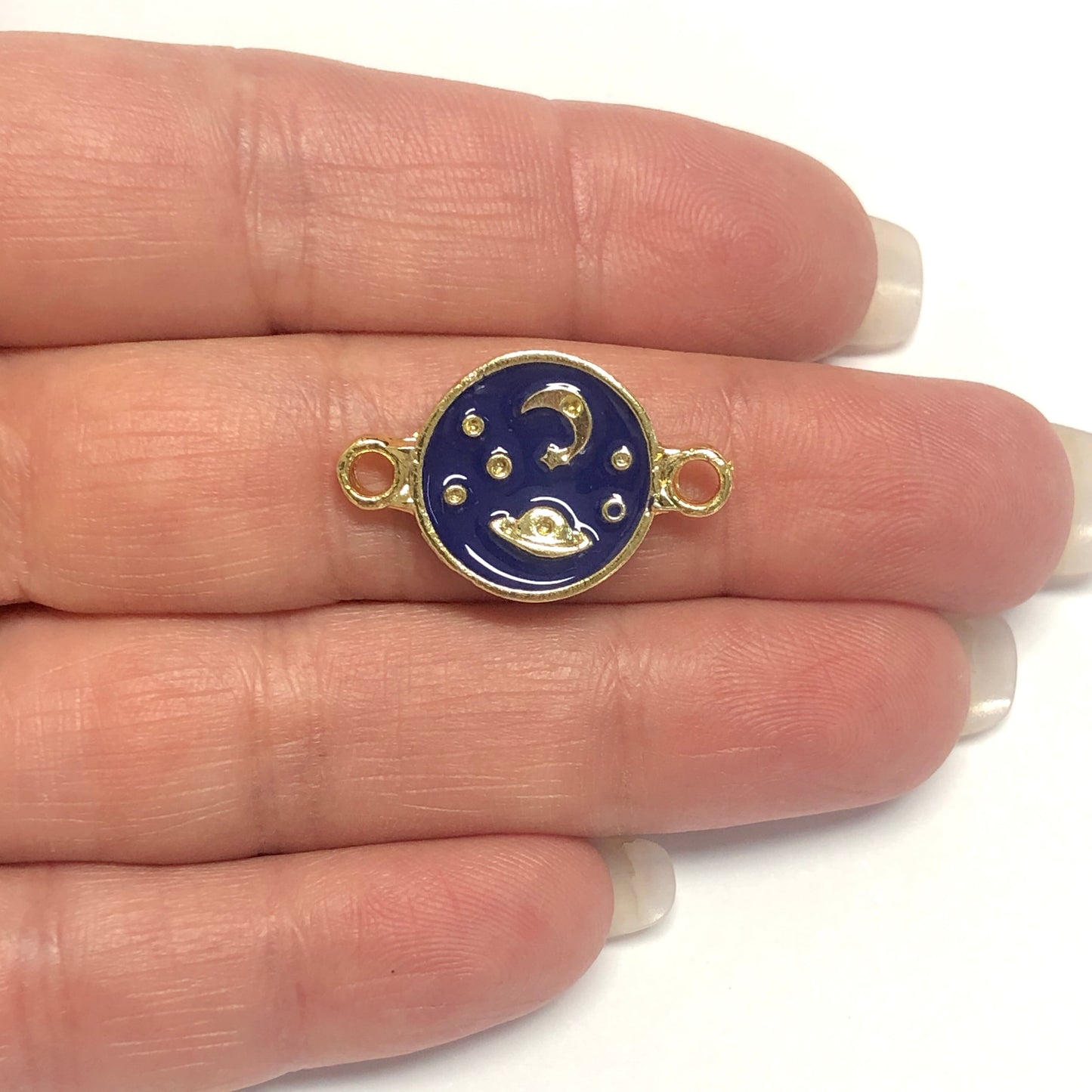 Altın Kaplama Mineli Yıldızlı Gece Bileklik Aparatı - Lacivert