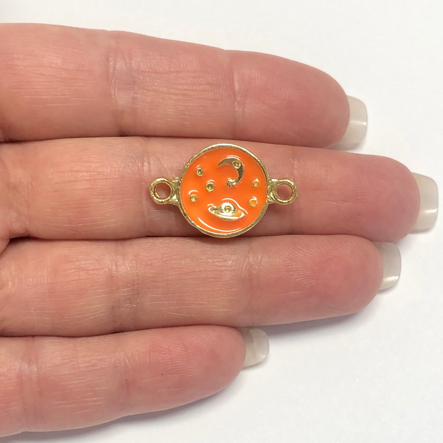 Altın Kaplama Mineli Yıldızlı Gece Bileklik Aparatı - Turuncu