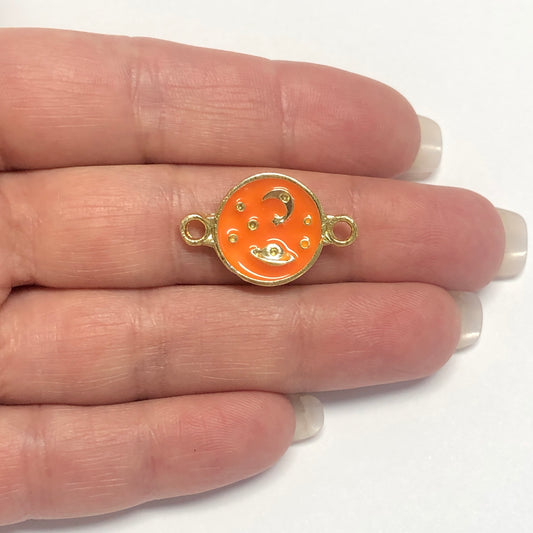 Handmade Washer Evil Eye Beads 13x5 Transparent Blue