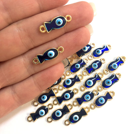 Altın Kaplama Mineli Nazar Balık Bileklik Aparatı - Lacivert