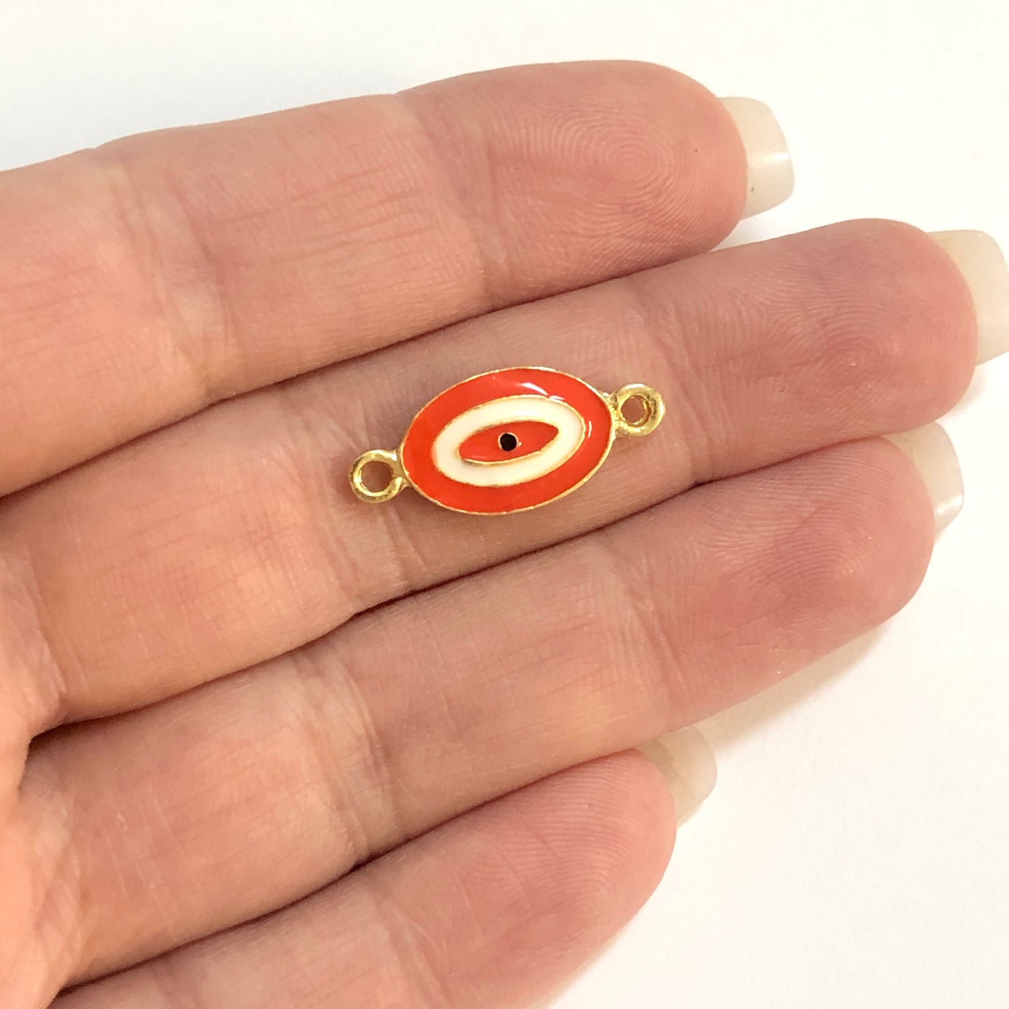 Altın Kaplama Mineli Elips Bileklik Aparatı - Turuncu