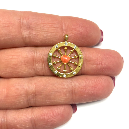 Gold Plated Zircon Stone Pendant-Lilac