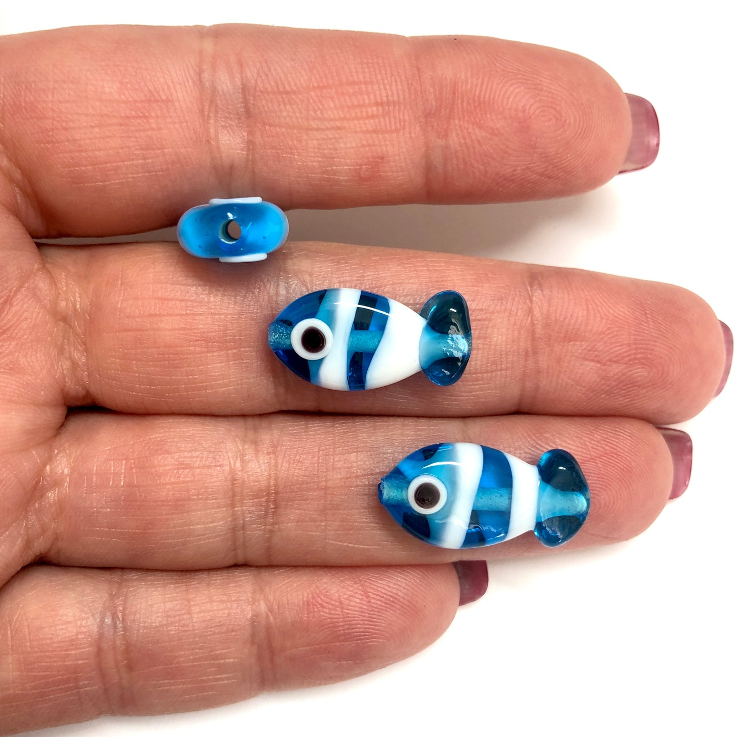 Murano Glass Striped Fish - Orange