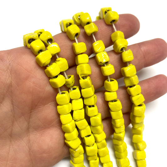 5mm Küp Cam Ocak Boncuğu - Sarı