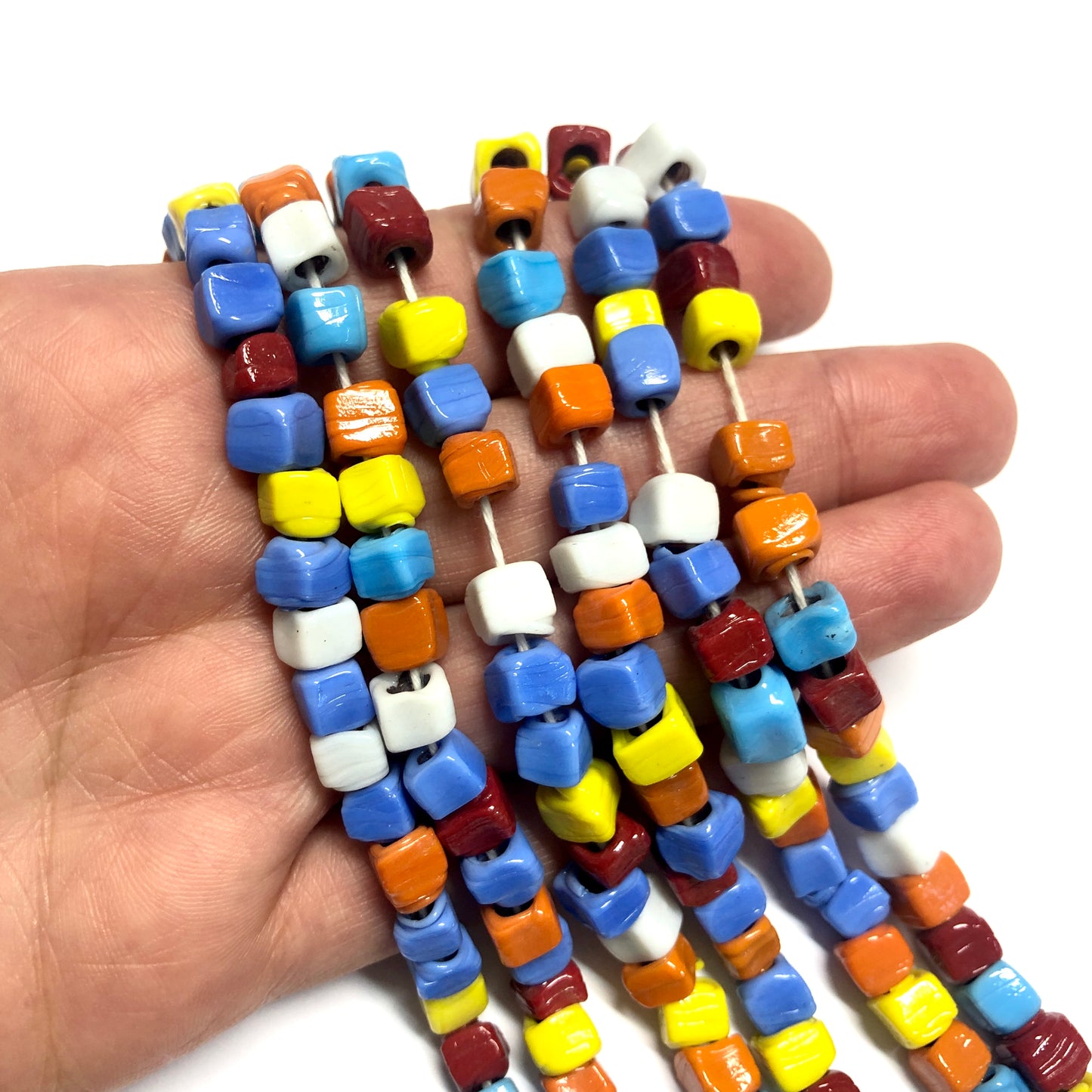 5mm Küp Cam Ocak Boncuğu Karışık Renk